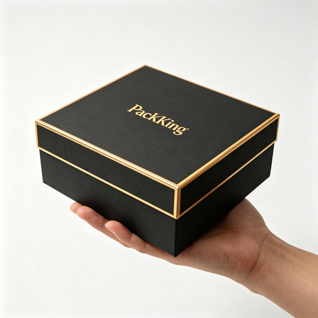 Custom Luxury Rigid Gift Boxes with Gold Foil Logo | Premium Gift Packaging Box