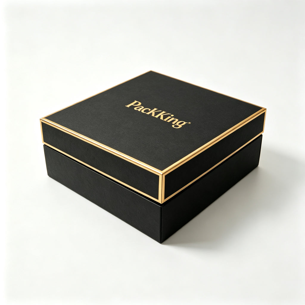 Custom Luxury Rigid Gift Boxes with Gold Foil Logo | Premium Gift Packaging Box