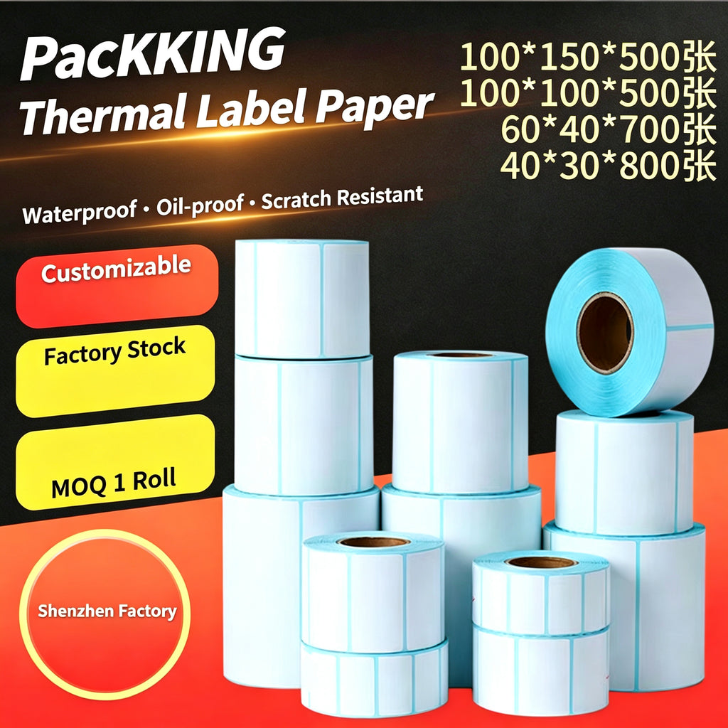 Custom Thermal Label Paper Rolls | Direct Factory Supply Barcode Shipping Labels