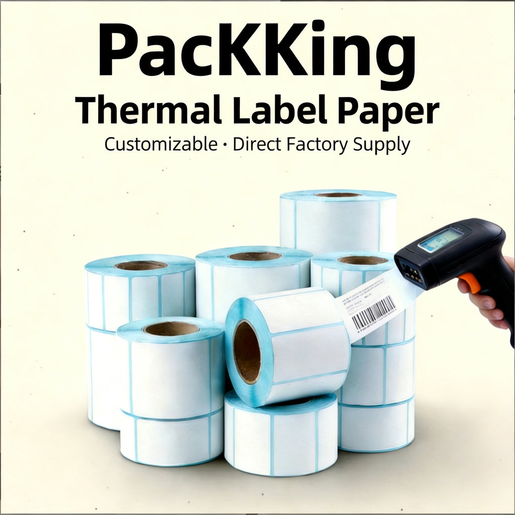 Custom Thermal Label Paper Rolls | Direct Factory Supply Barcode Shipping Labels