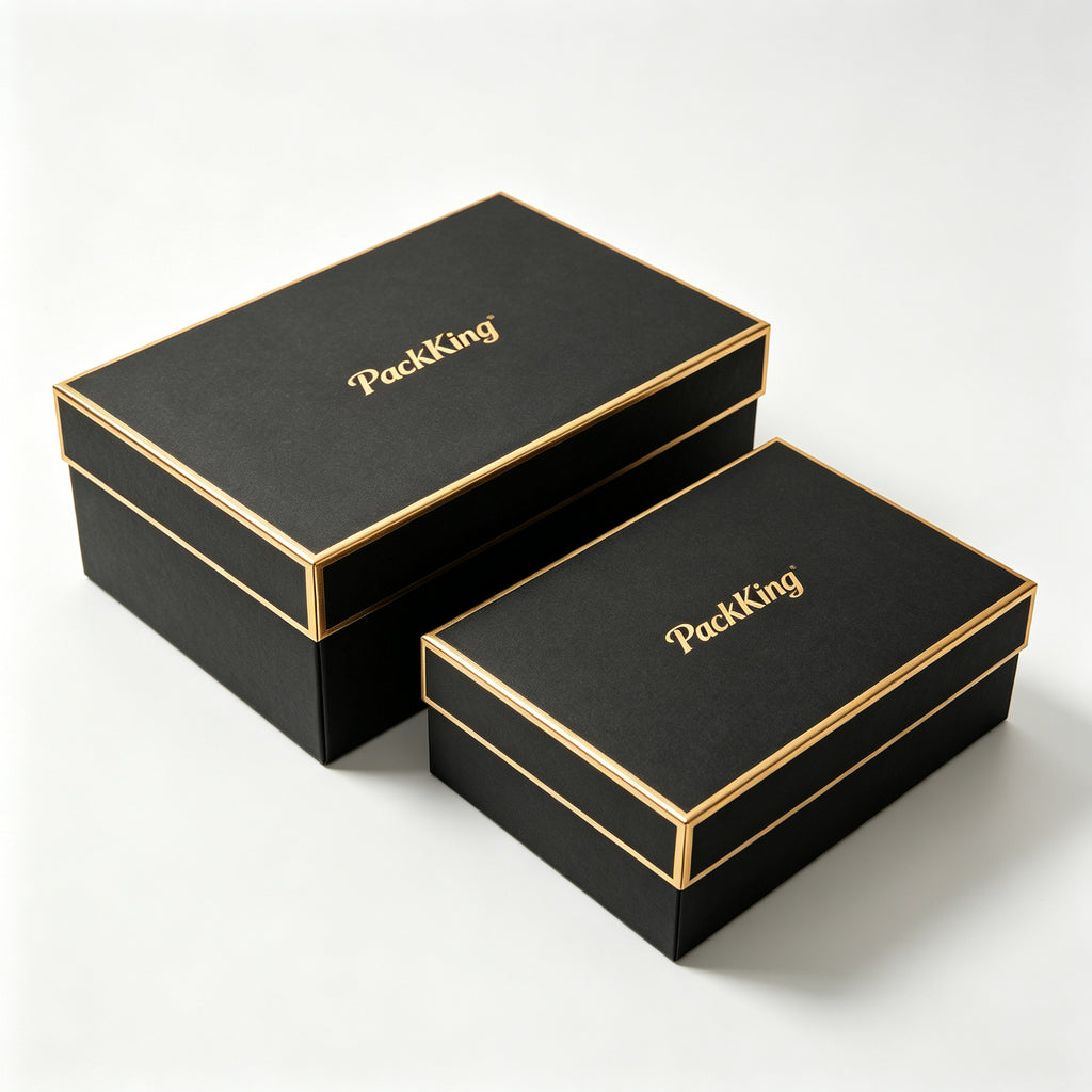 Custom Luxury Rigid Gift Boxes with Gold Foil Logo | Premium Gift Packaging Box